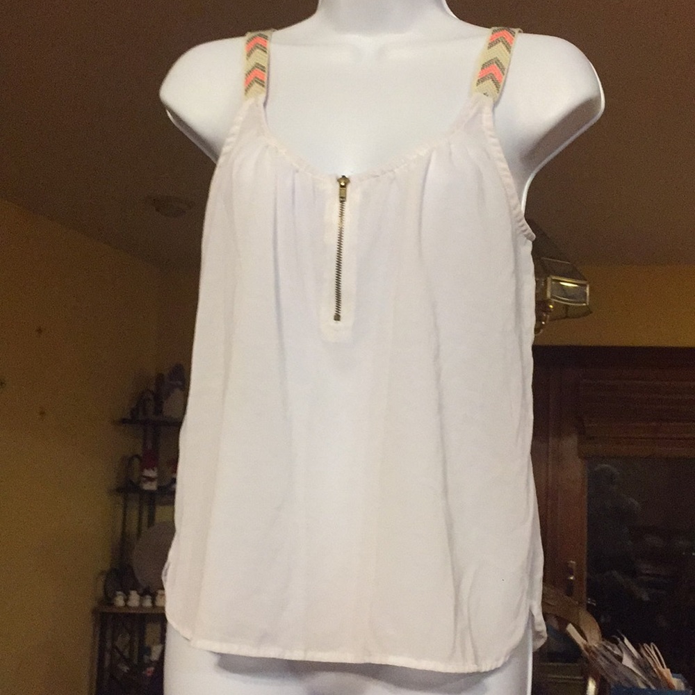 White sheer tank top